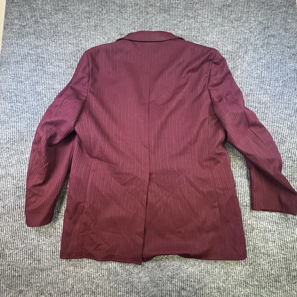 Vintage Derby of San Francisco Blazer 46L Burgundy Gold Crest Buttons 80's 90's